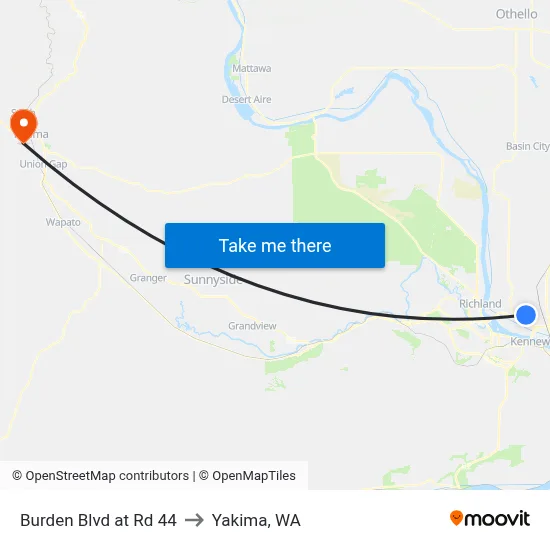 Burden Blvd at Rd 44 to Yakima, WA map