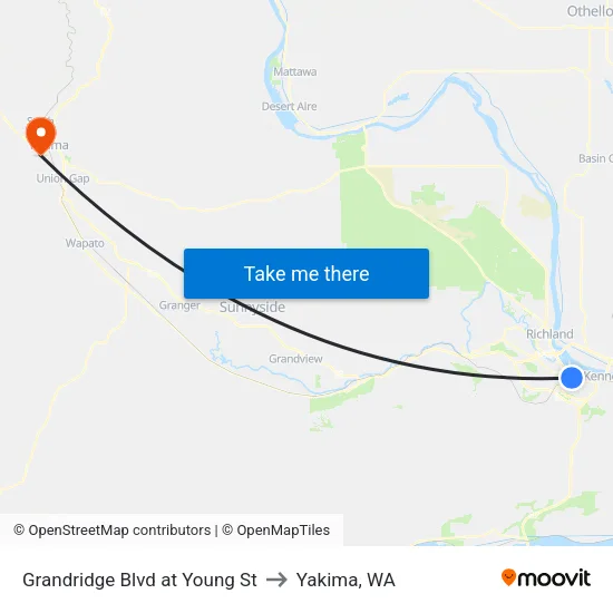 Grandridge Blvd at Young St to Yakima, WA map