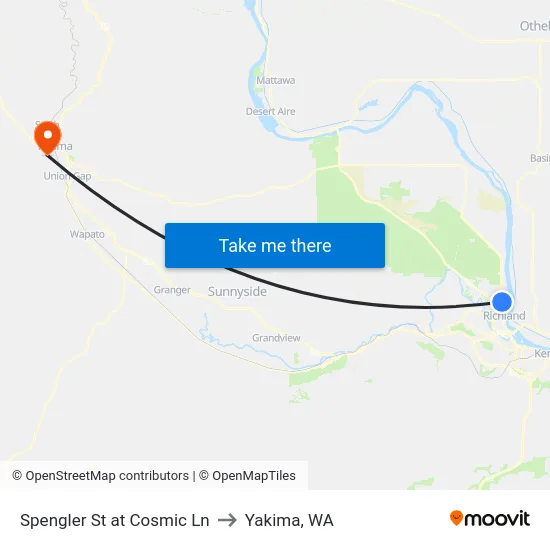 Spengler St at Cosmic Ln to Yakima, WA map
