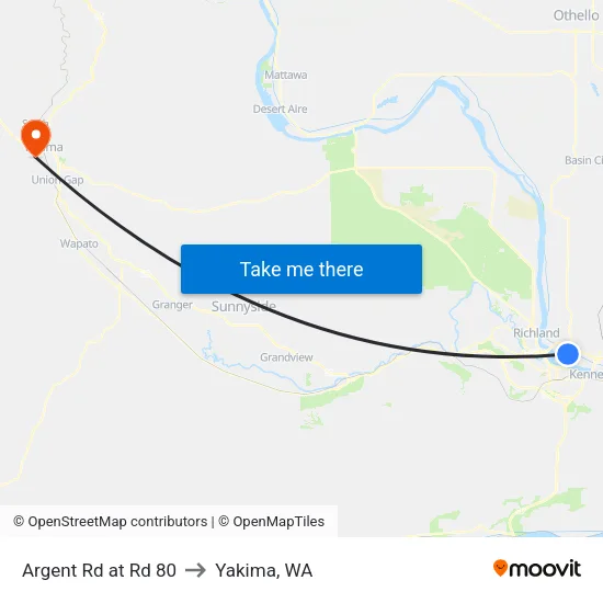 Argent Rd at Rd 80 to Yakima, WA map