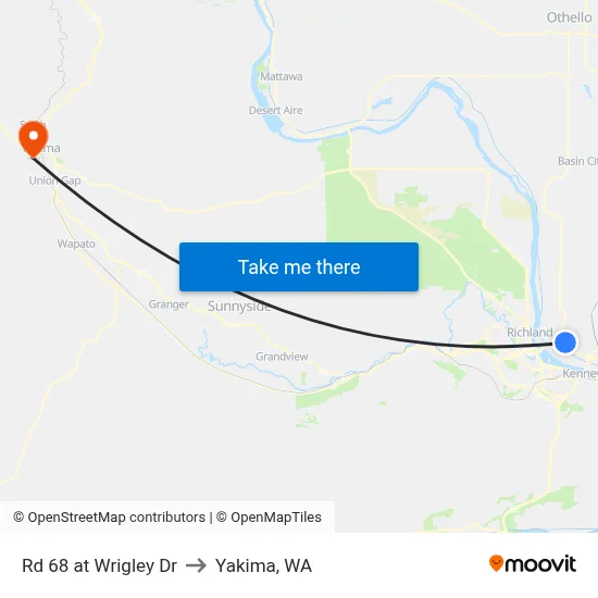 Rd 68 at Wrigley Dr to Yakima, WA map