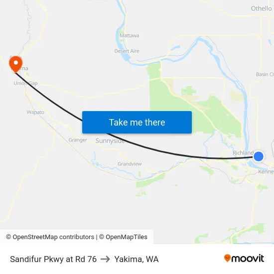 Sandifur Pkwy at Rd 76 to Yakima, WA map