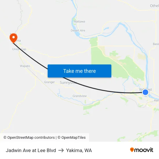 Jadwin Ave at Lee Blvd to Yakima, WA map