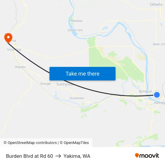 Burden Blvd at Rd 60 to Yakima, WA map