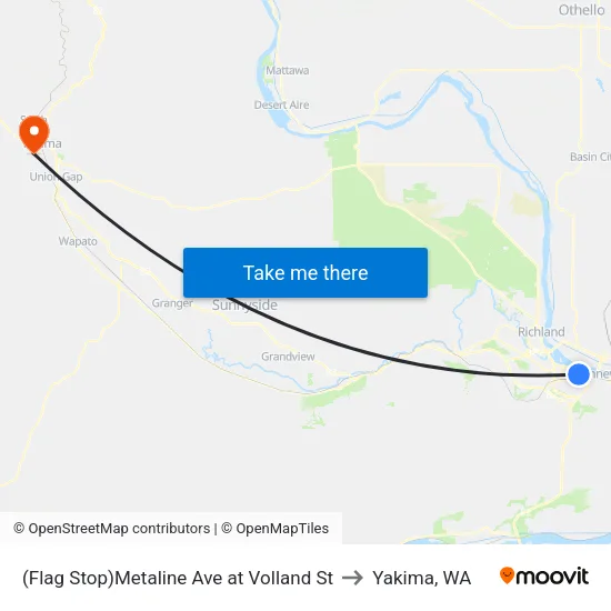 (Flag Stop)Metaline Ave at Volland St to Yakima, WA map