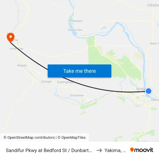 Sandifur Pkwy at Bedford St / Dunbarton Ave to Yakima, WA map
