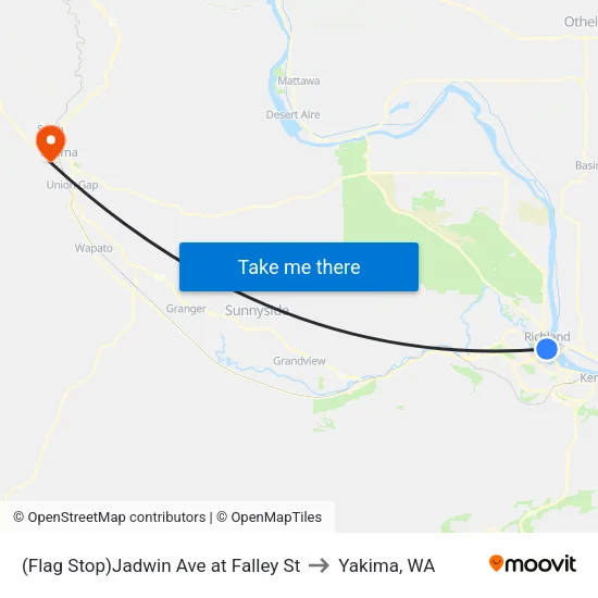 (Flag Stop)Jadwin Ave at Falley St to Yakima, WA map