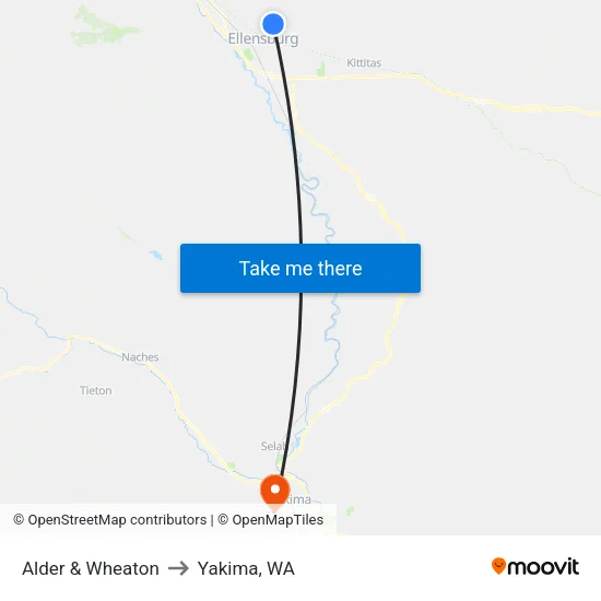 Alder & Wheaton - Southbound to Yakima, WA map