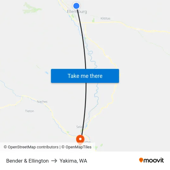 Bender & Ellington - Eastbound to Yakima, WA map