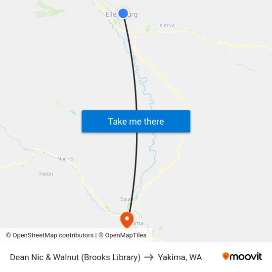 Dean Nic & Walnut (Brooks Library) - Eastbound to Yakima, WA map
