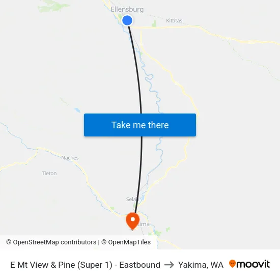 E Mt View & Pine (Super 1) -  Eastbound to Yakima, WA map