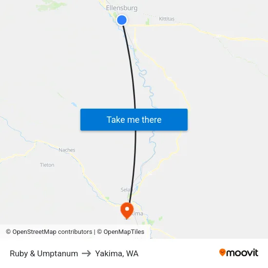 Ruby & Umptanum - Southbound to Yakima, WA map