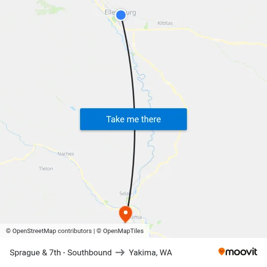 Sprague & 7th - Southbound to Yakima, WA map