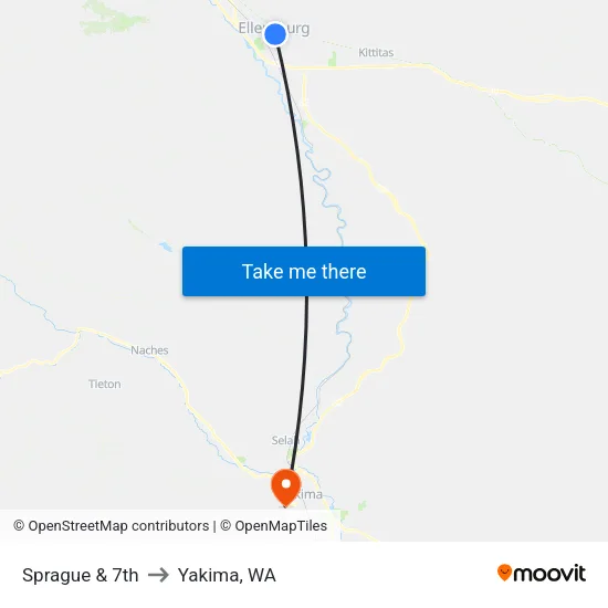 Sprague & 7th - Northbound to Yakima, WA map