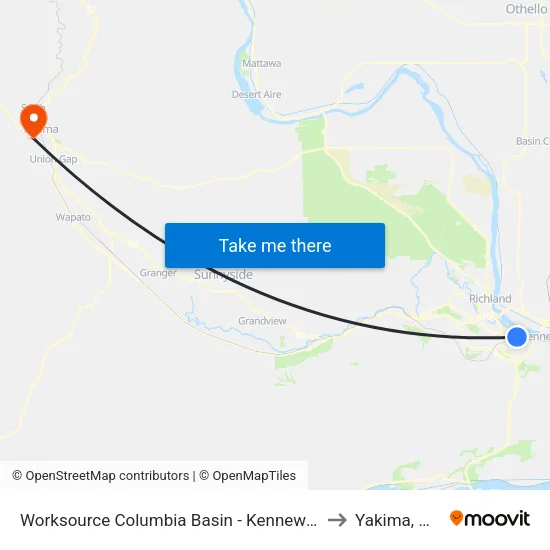 Worksource Columbia Basin - Kennewick to Yakima, WA map