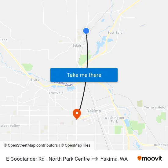 E Goodlander Rd - North Park Centre to Yakima, WA map