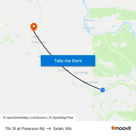 7th St at Paterson Rd to Selah, WA map