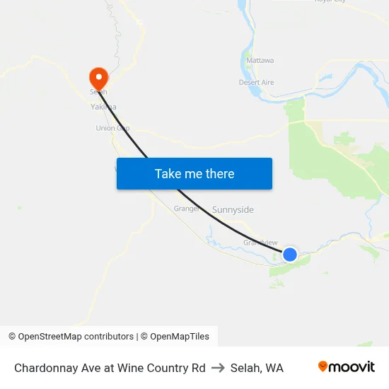 Chardonnay Ave at Wine Country Rd to Selah, WA map