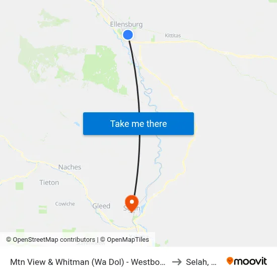 Mtn View & Whitman (Wa Dol) - Westbound to Selah, WA map