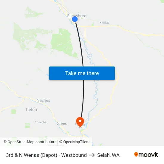 3rd & N Wenas (Depot) - Westbound to Selah, WA map