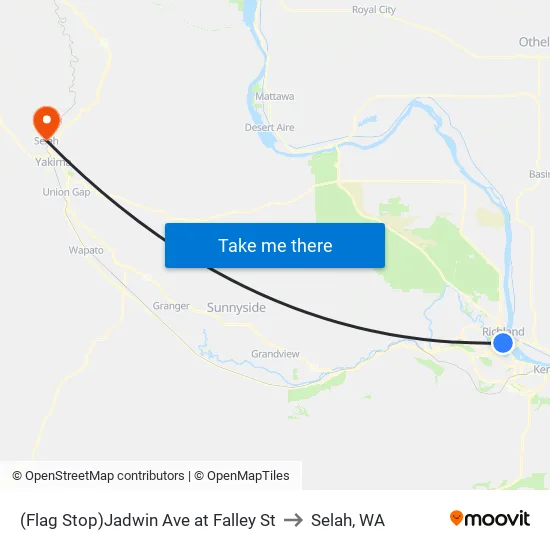 (Flag Stop)Jadwin Ave at Falley St to Selah, WA map