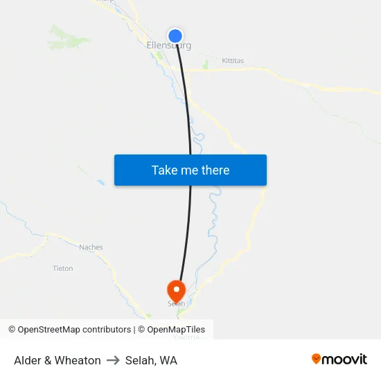 Alder & Wheaton - Southbound to Selah, WA map