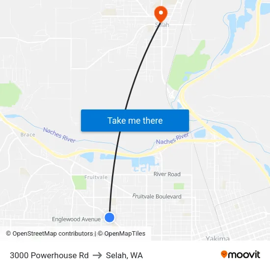 3000 Powerhouse Rd to Selah, WA map