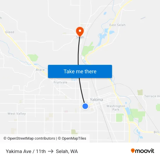 Yakima Ave / 11th to Selah, WA map