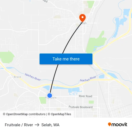 Fruitvale / River to Selah, WA map