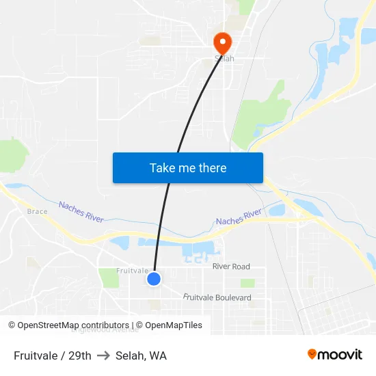 Fruitvale / 29th to Selah, WA map