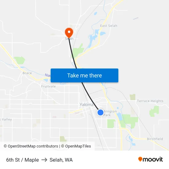 6th St / Maple to Selah, WA map