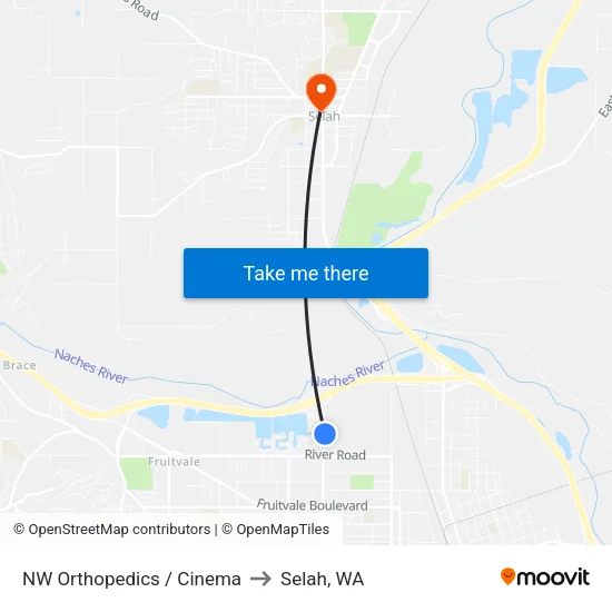 NW Orthopedics / Cinema to Selah, WA map