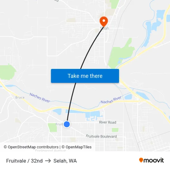 Fruitvale / 32nd to Selah, WA map