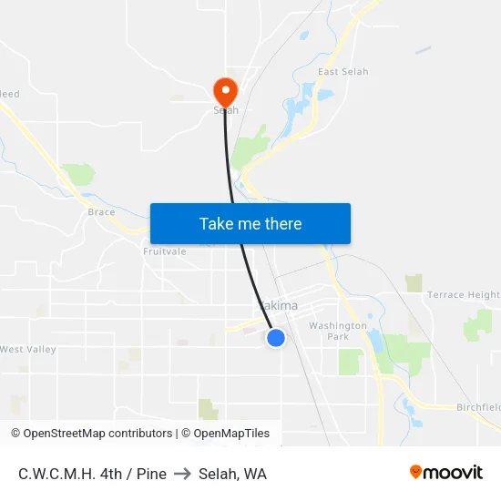 C.W.C.M.H. 4th / Pine to Selah, WA map