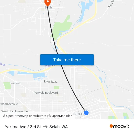 Yakima Ave / 3rd St to Selah, WA map