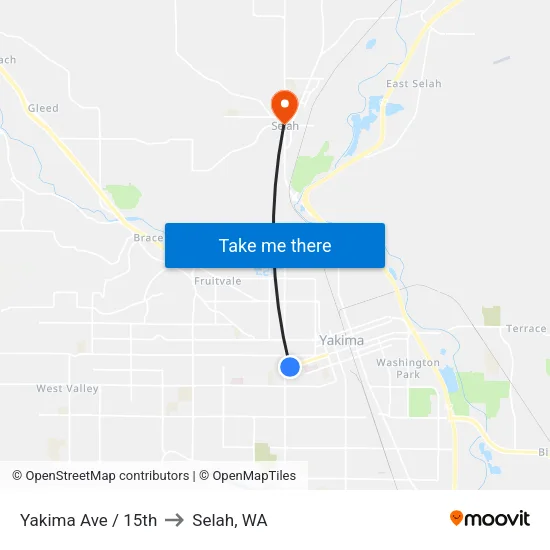 Yakima Ave / 15th to Selah, WA map