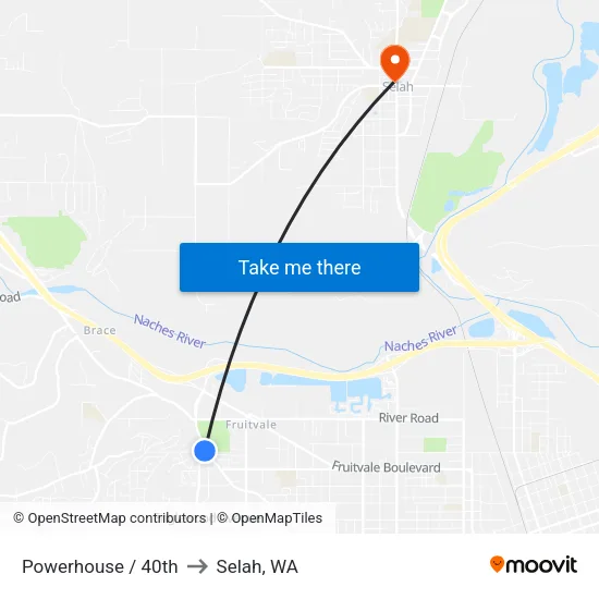 Powerhouse / 40th to Selah, WA map