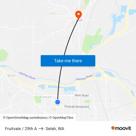 Fruitvale / 29th A to Selah, WA map