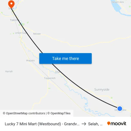 Lucky 7 Mini Mart (Westbound) - Grandview to Selah, WA map