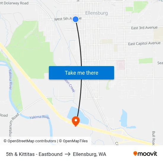 5th & Kittitas  - Eastbound to Ellensburg, WA map