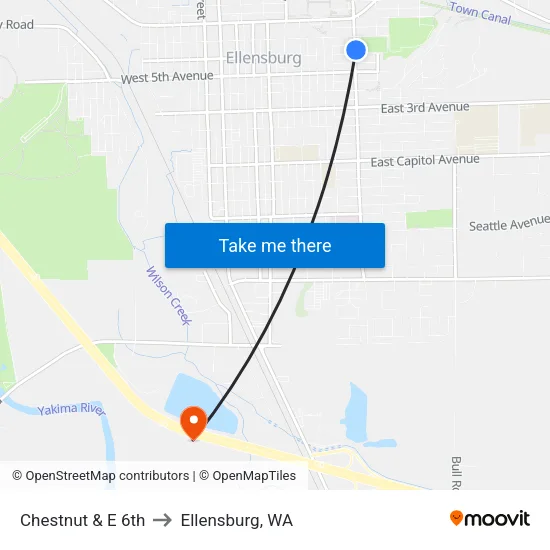 Chestnut & E 6th - Northbound to Ellensburg, WA map