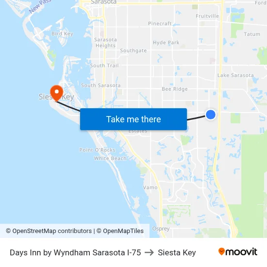 Days Inn by Wyndham Sarasota I-75 to Siesta Key map