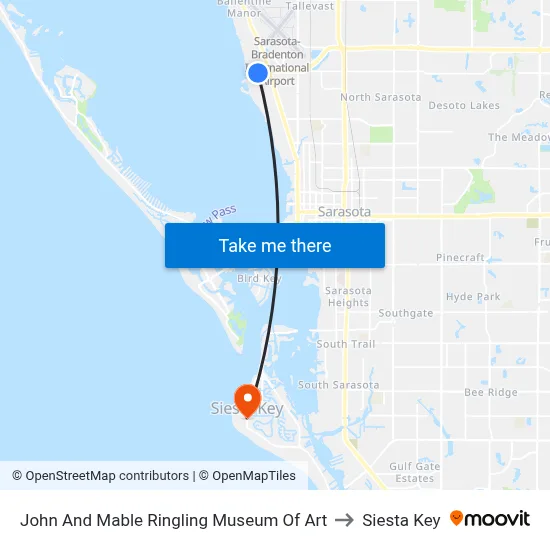 John And Mable Ringling Museum Of Art to Siesta Key map