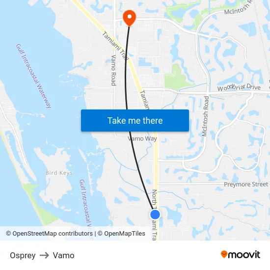 Osprey to Vamo map