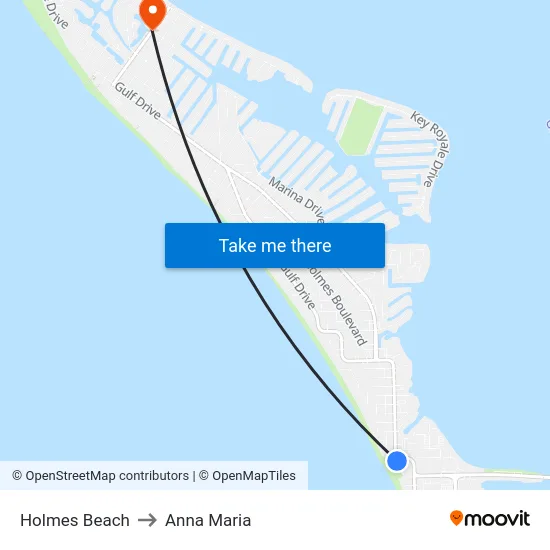 Holmes Beach to Anna Maria map