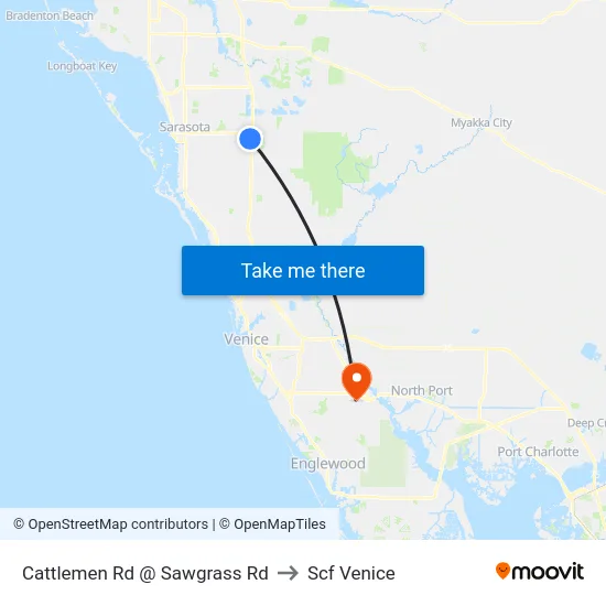 Cattlemen Rd @ Sawgrass Rd to Scf Venice map