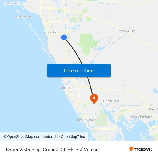 Bahia Vista St @ Cornish Ct to Scf Venice map