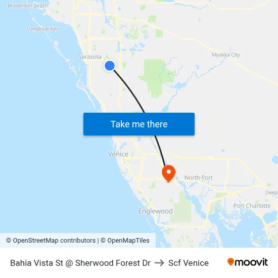 Bahia Vista St @ Sherwood Forest Dr to Scf Venice map