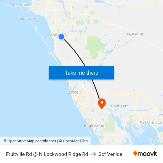 Fruitville Rd @ N Lockwood Ridge Rd to Scf Venice map