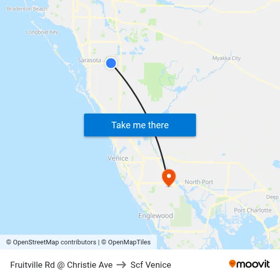 Fruitville Rd @ Christie Ave to Scf Venice map
